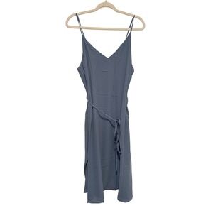 NWT Lulus Slate Blue Midi Slip Dress V-Neck Adjustable Straps Size L